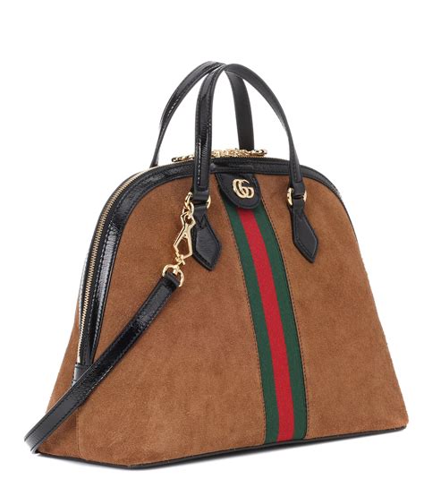 gucci bag blue and brown|Gucci brown suede bag.